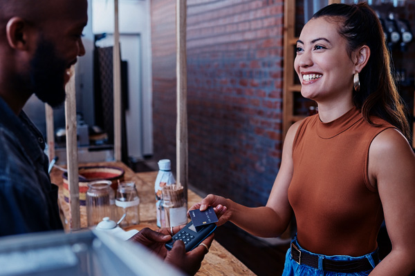 picture of a woman making a purchase